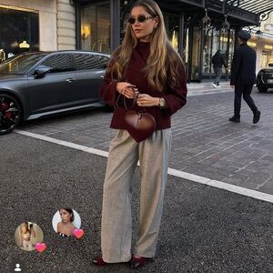 Genuine Alaïa le coeur Heart-Shaped Burgundy Crossbody Bag